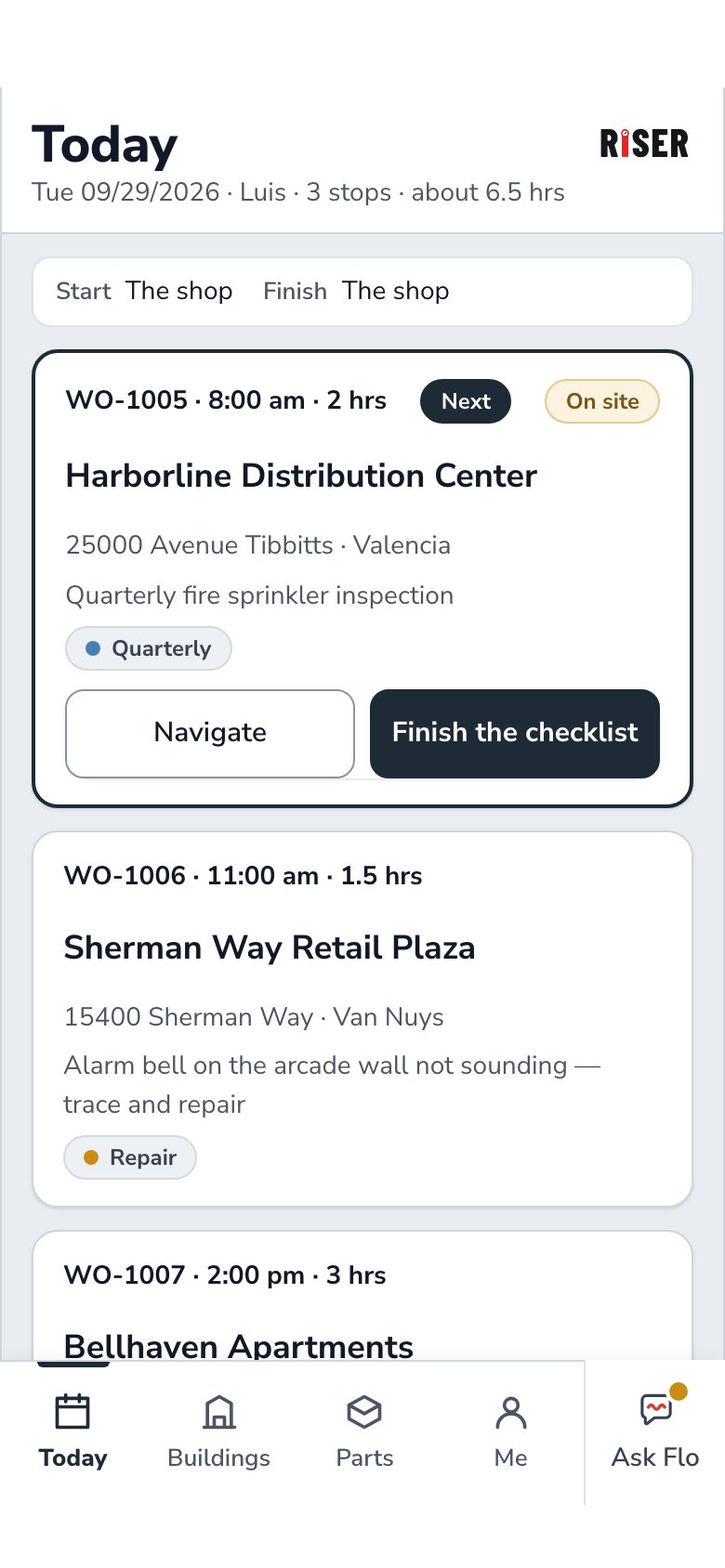 Today on the phone: three stops in driving order